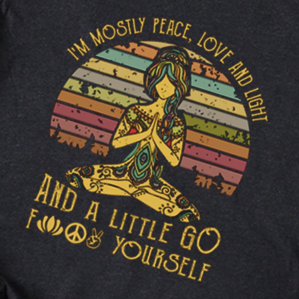 Graphic Short Sleeve Tee Peace, Love, Light, #%!* - Picture 3 of 7
